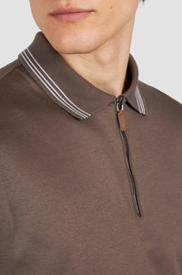 Polo Riviera à zip - Marron clair