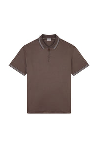 Polo à zip - Marrone Chiaro