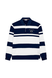 Polo brodé à manches longues - Blu & Bianco