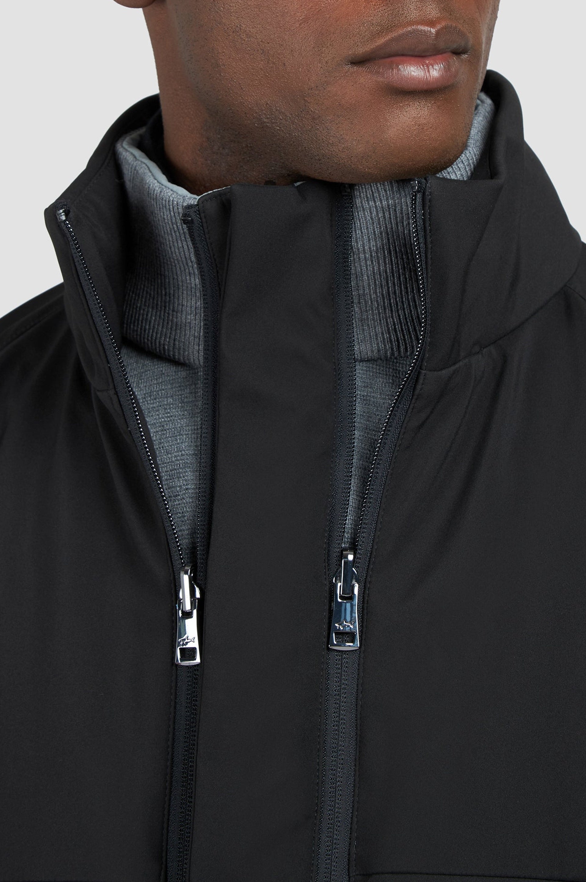 Reversible zip-up jacket - Black & grey