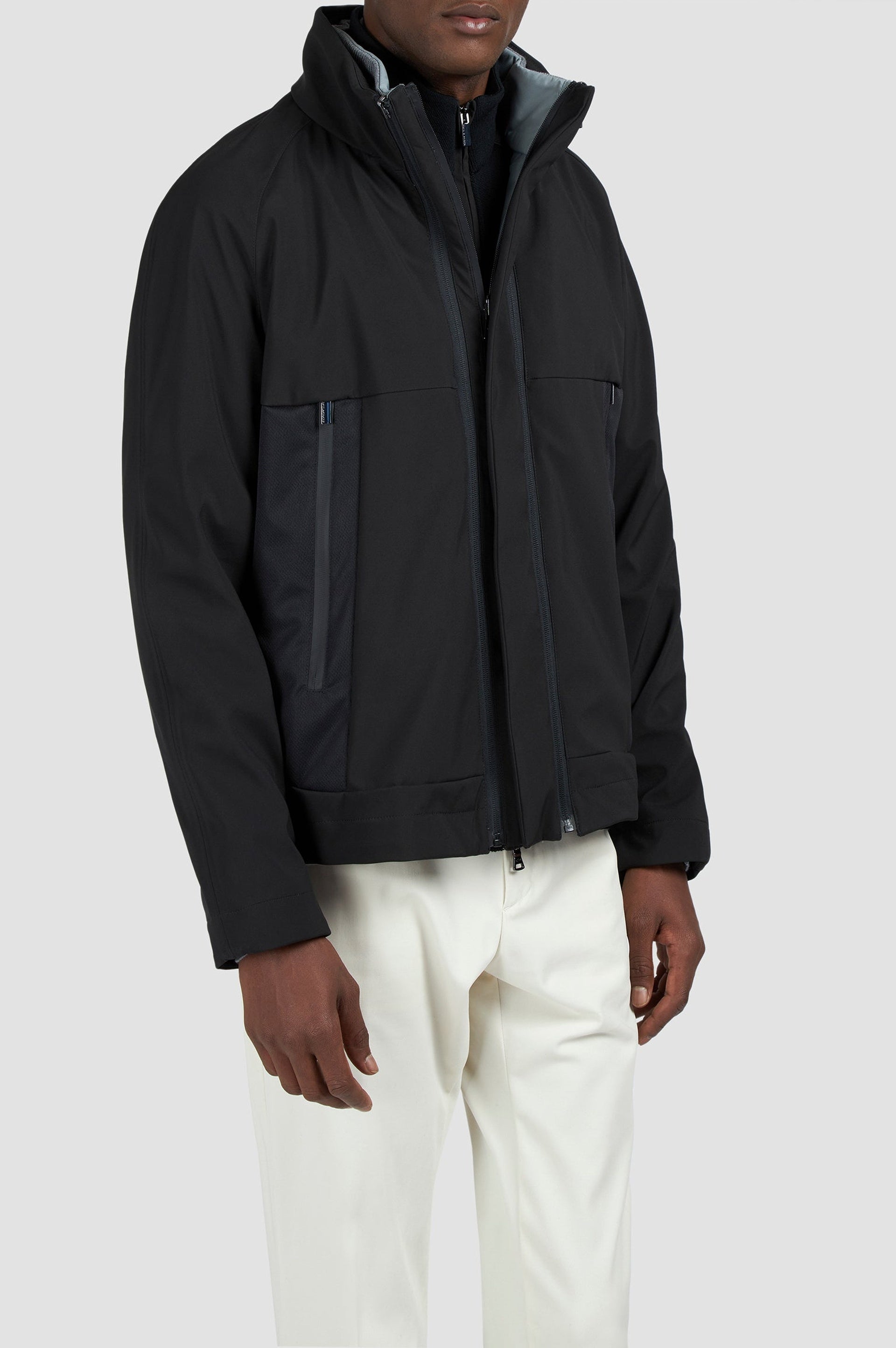 Reversible zip-up jacket - Black & grey