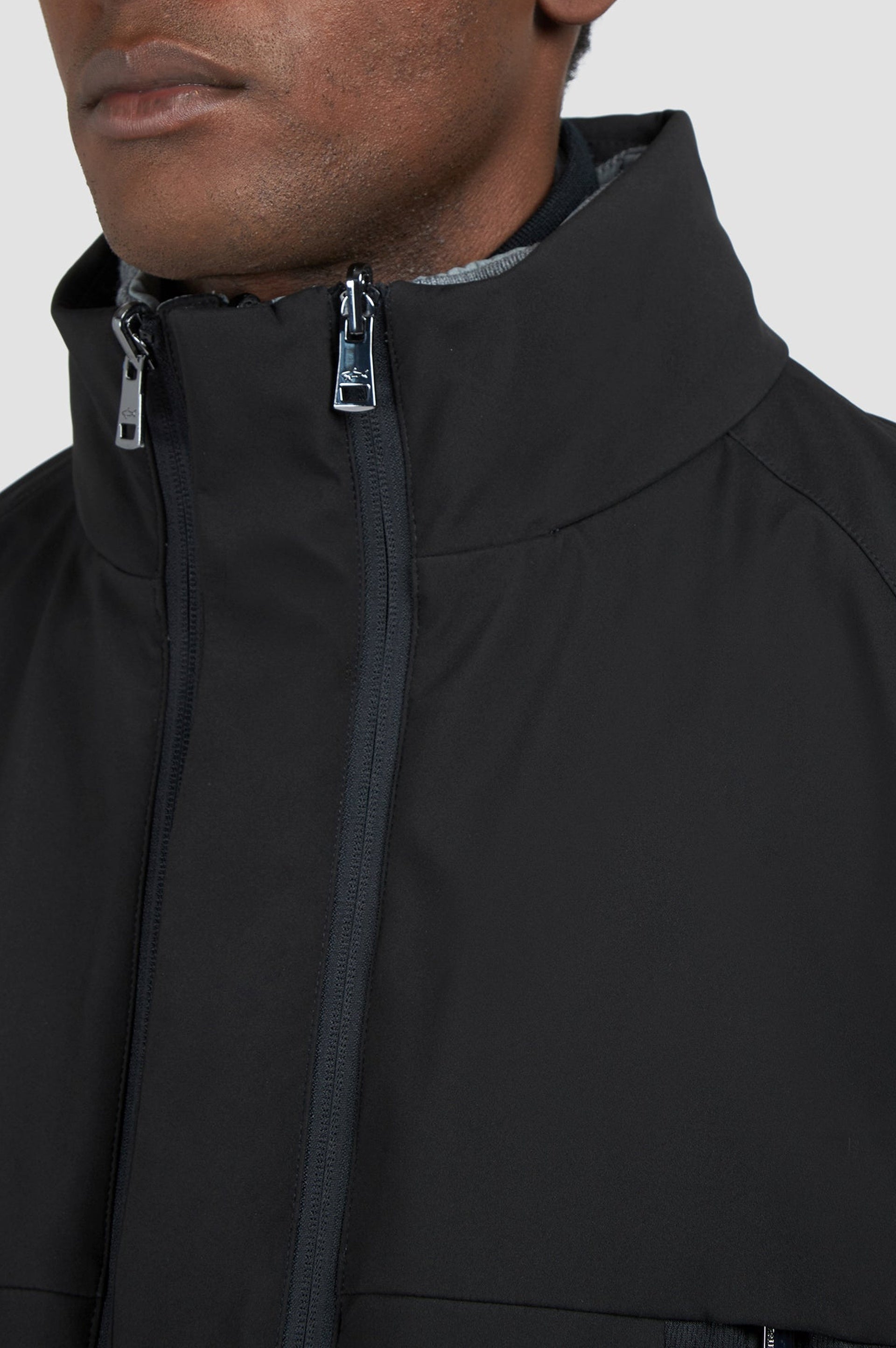 Reversible zip-up jacket - Black & grey