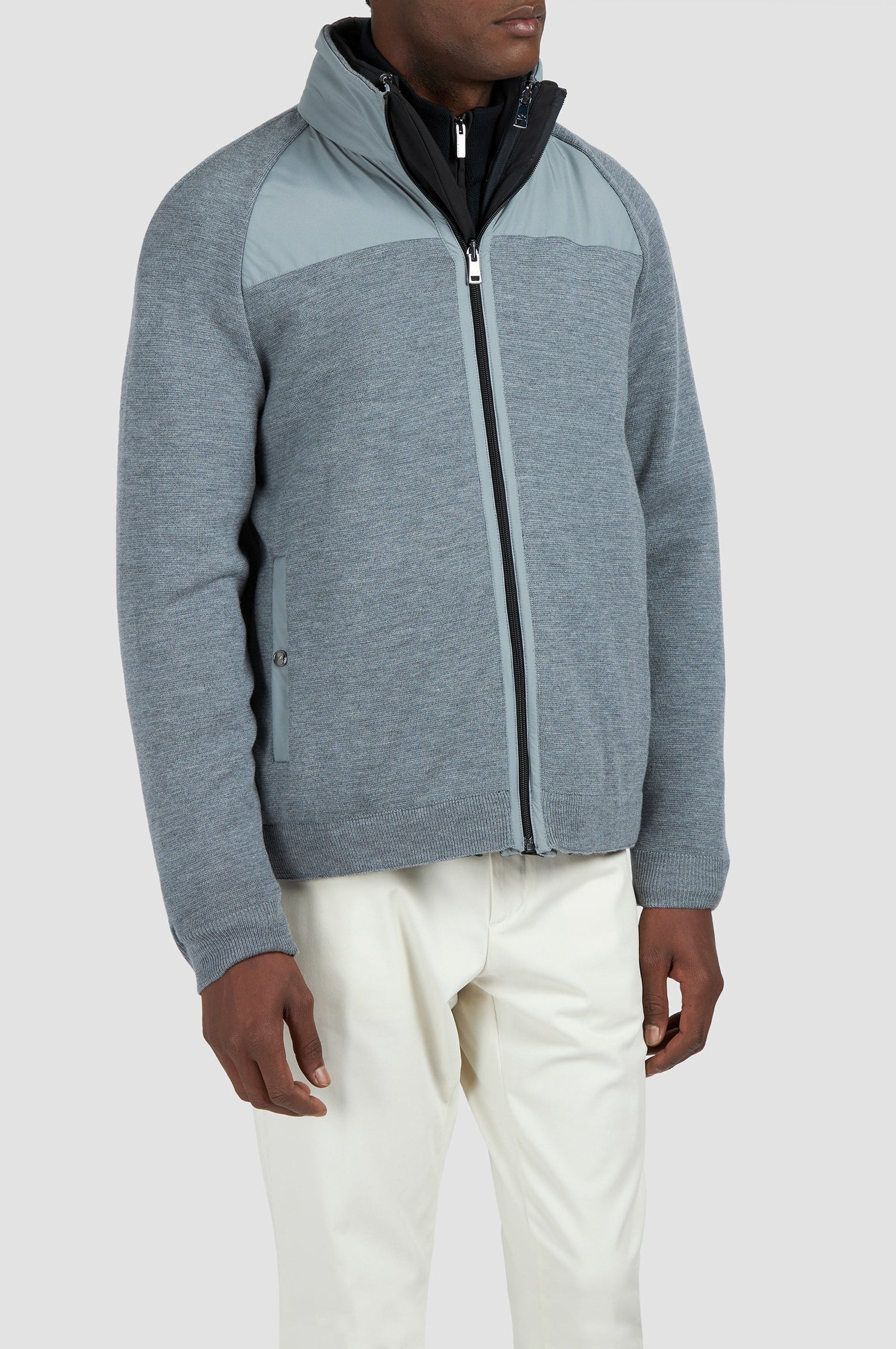 Reversible zip-up jacket - Black & grey