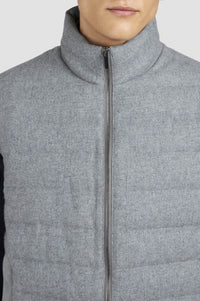 Sleeveless wool and cashmere cardigan - Grey