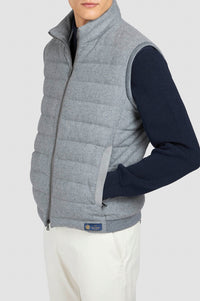 Sleeveless wool and cashmere cardigan - Grey