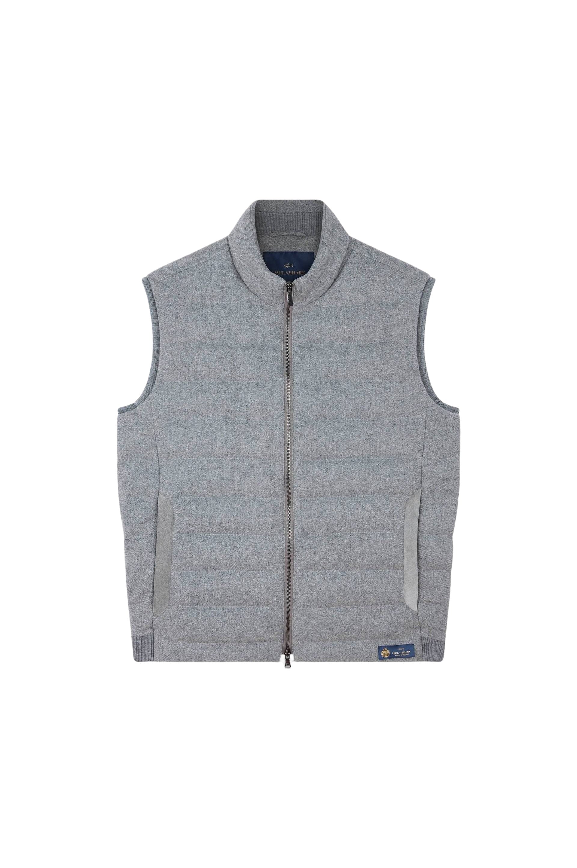 Sleeveless wool and cashmere cardigan - Grey