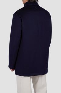Reversible cashmere coat - Blue & aviation blue