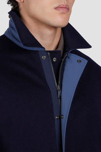 Reversible cashmere coat - Blue & aviation blue