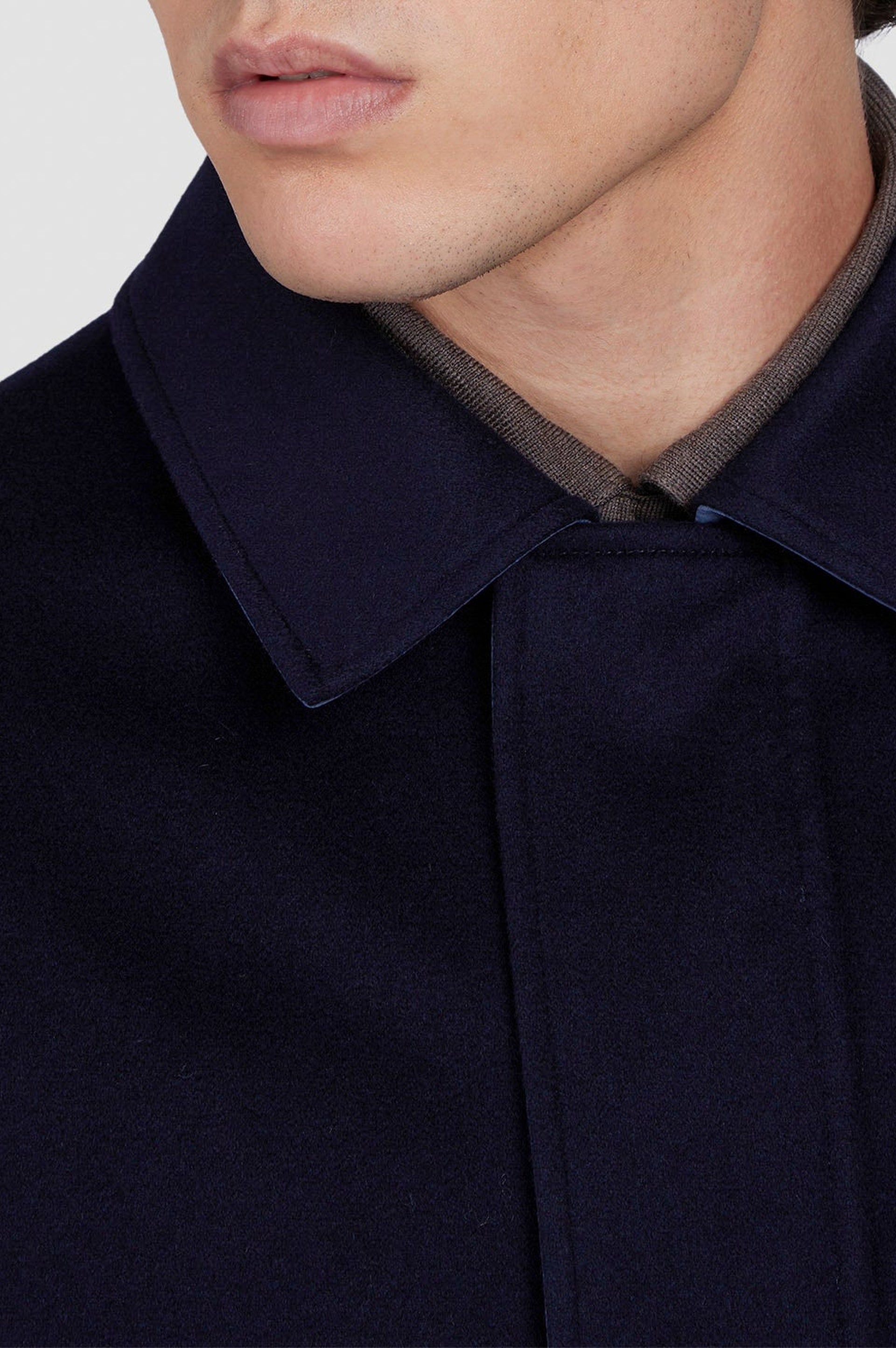Reversible cashmere coat - Blue & aviation blue