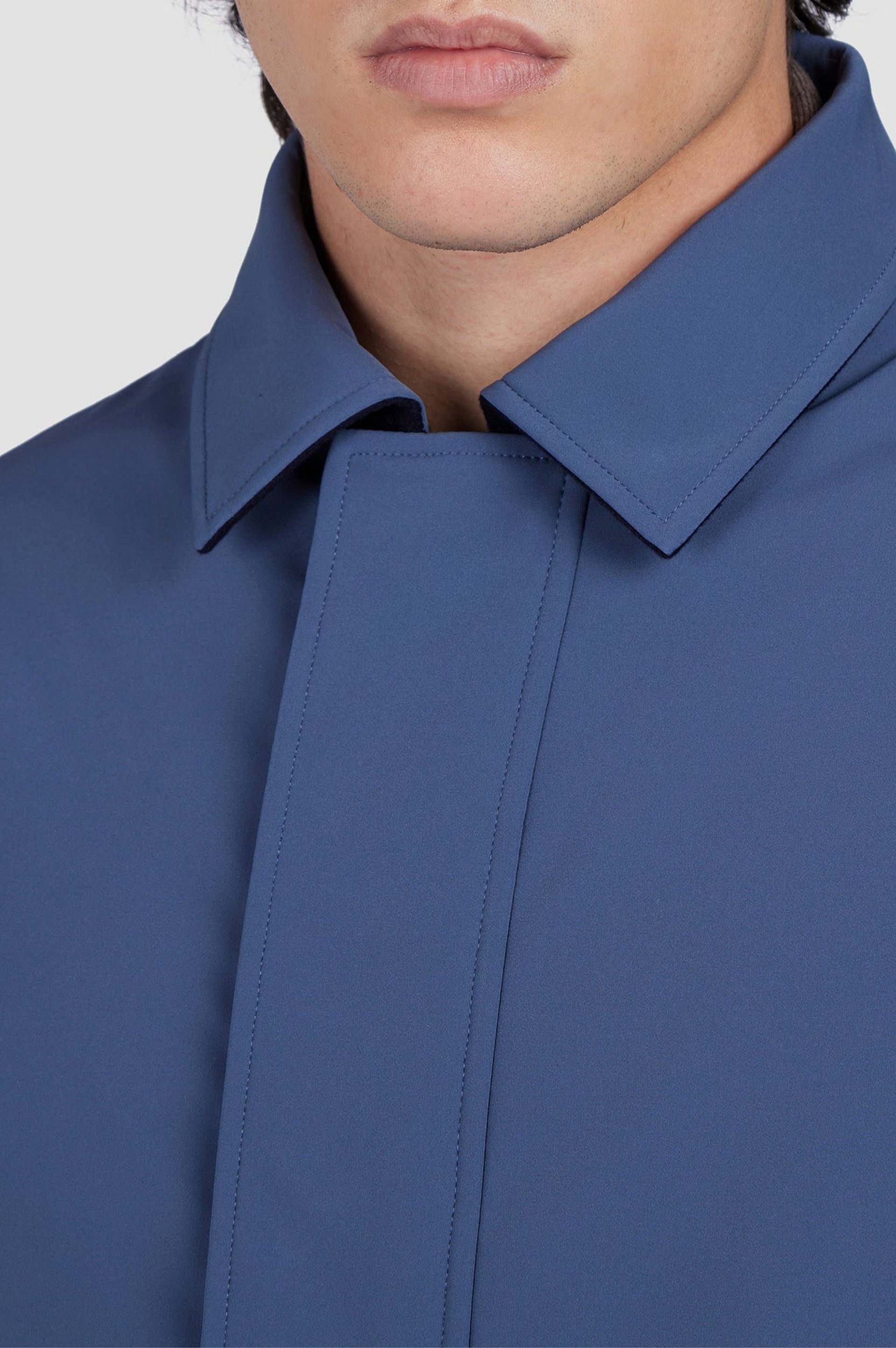 Reversible cashmere coat - Blue & aviation blue