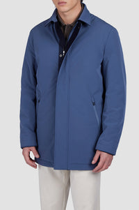 Reversible cashmere coat - Blue & aviation blue