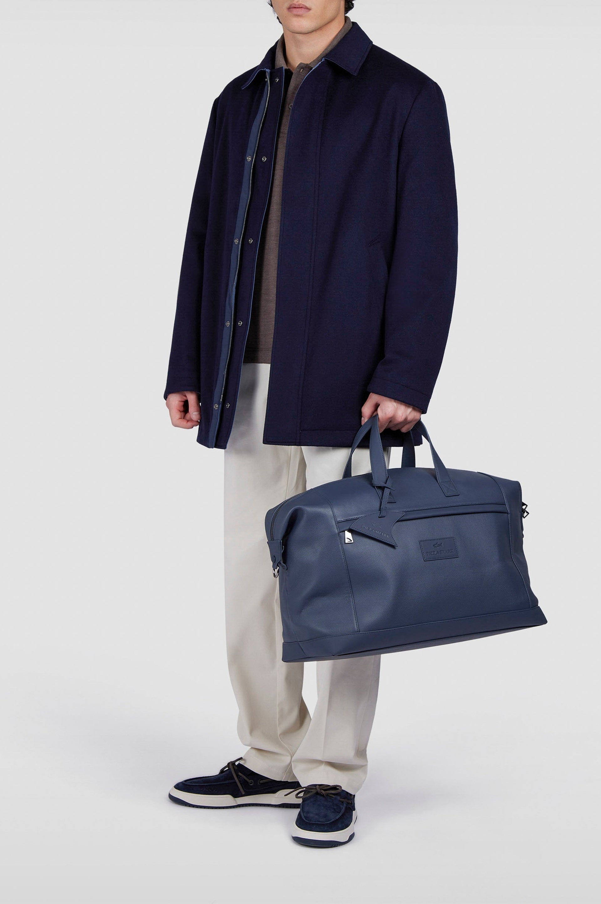 Reversible cashmere coat - Blue & aviation blue