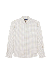 Chemise à carreaux en soie mélangée - Crème