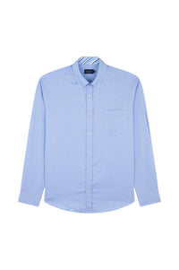 Chemise à boutons et poche - Bleu clair