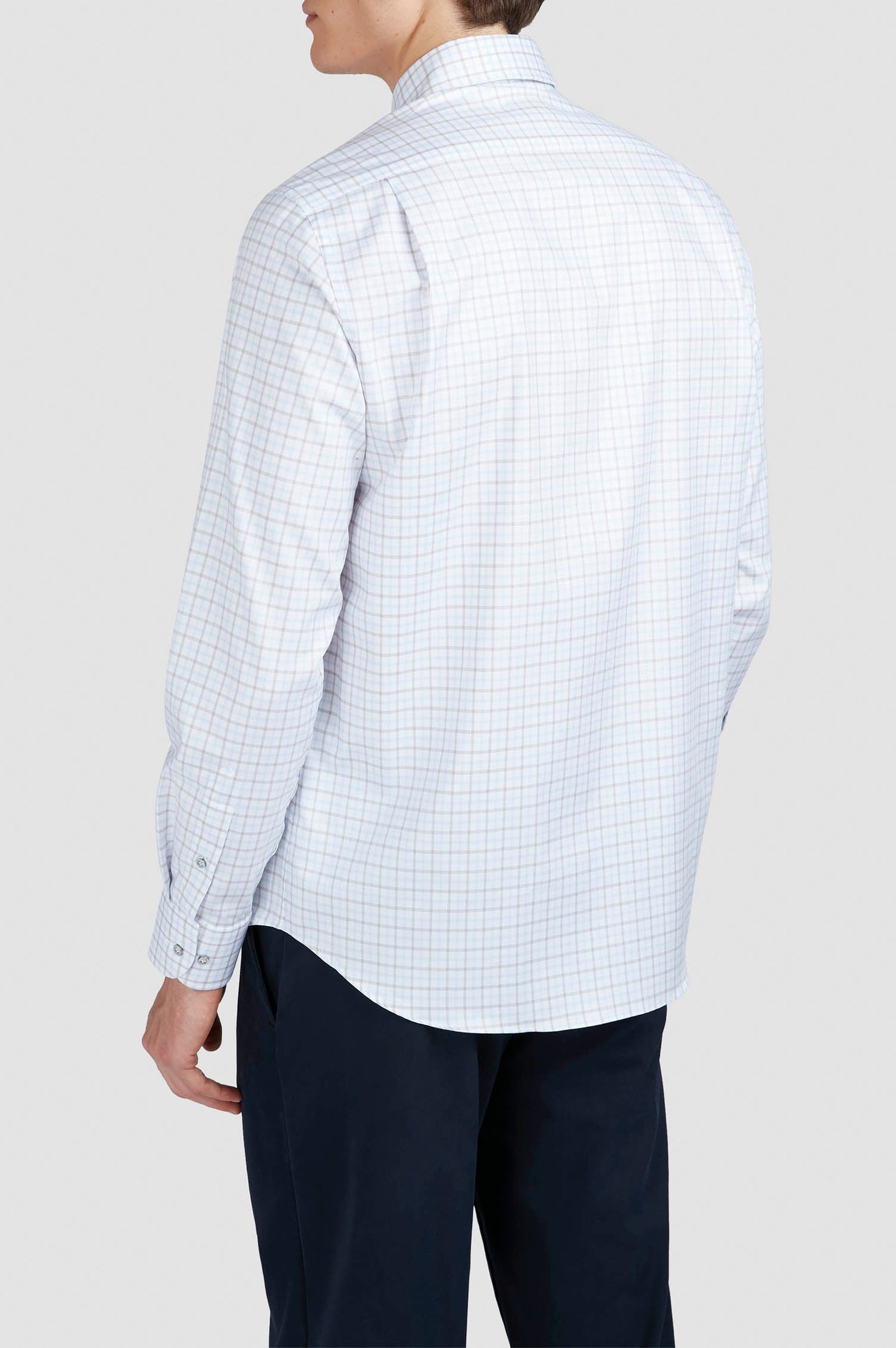 Chemise à manches courtes - Blanc & Bleu clair