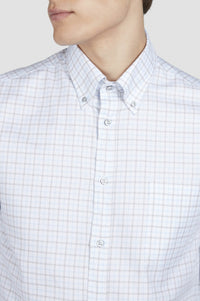 Chemise à manches courtes - Blanc & Bleu clair