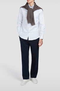 Chemise à manches courtes - Blanc & Bleu clair