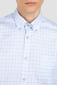 Chemise à carreaux et manches longues - Blanc à carreaux