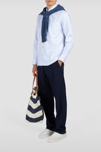 Chemise à carreaux et manches longues - Blanc à carreaux
