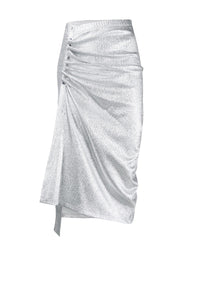 Jupe fendue mi-longue scintillante - Silver