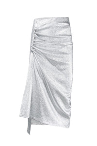 Jupe fendue mi-longue scintillante - Silver