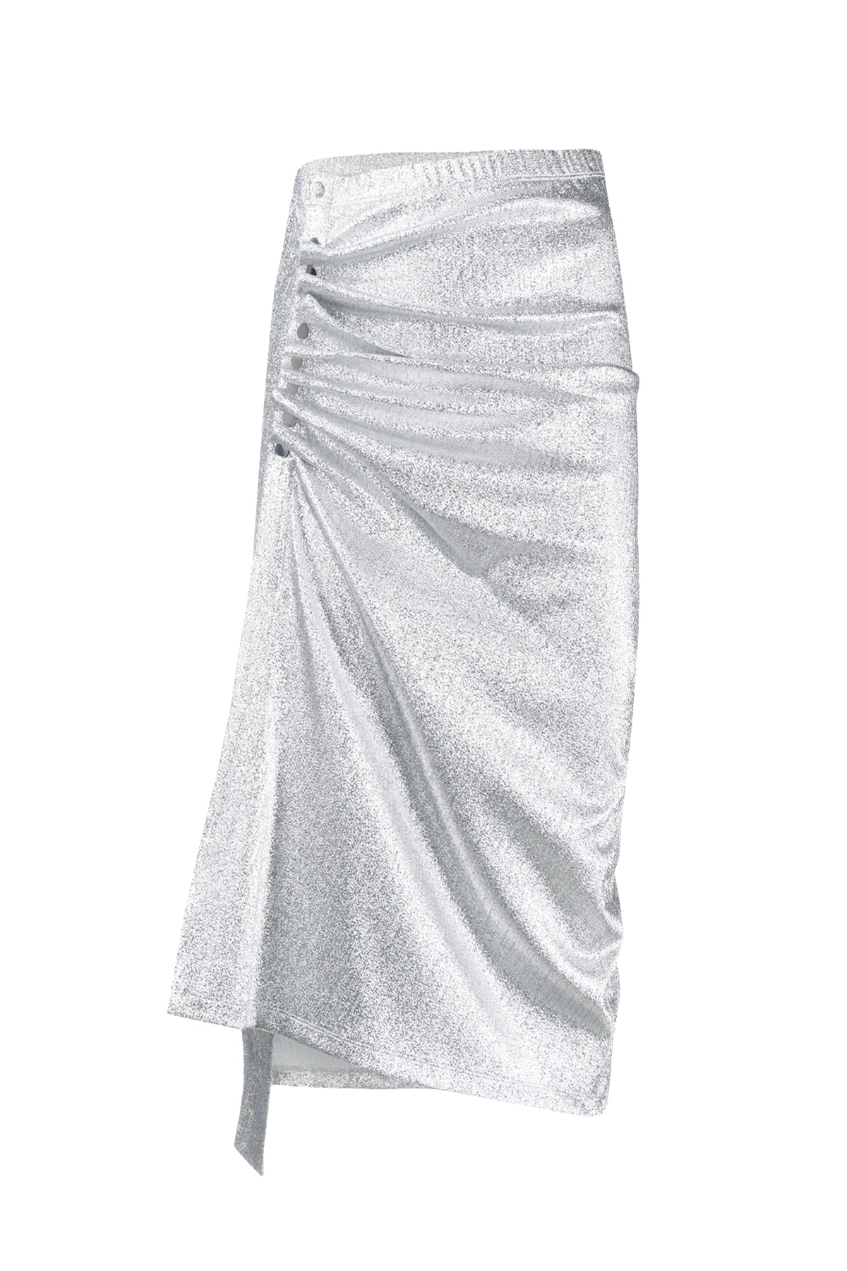Jupe fendue mi-longue scintillante - Silver
