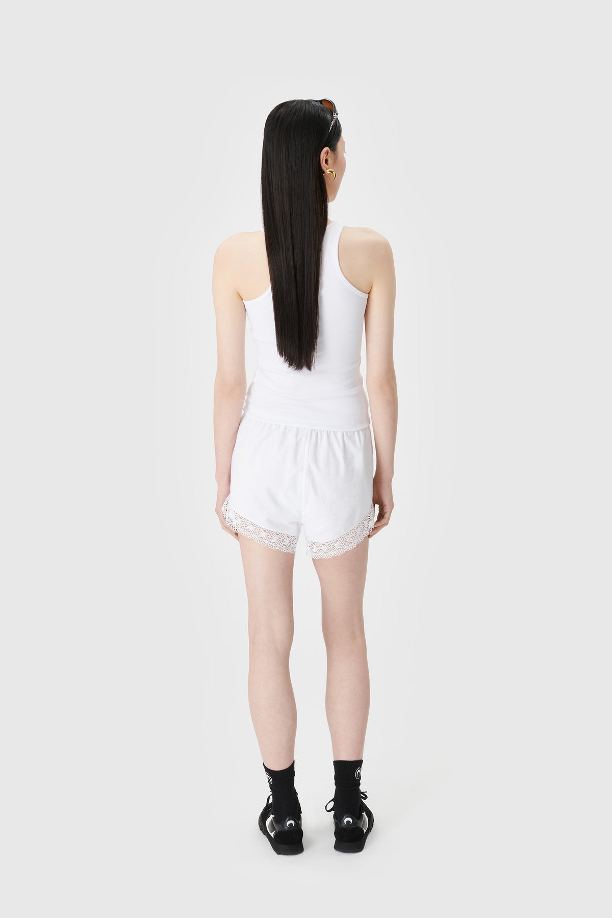 Ribbed Cotton Branded Tank Top - Noir