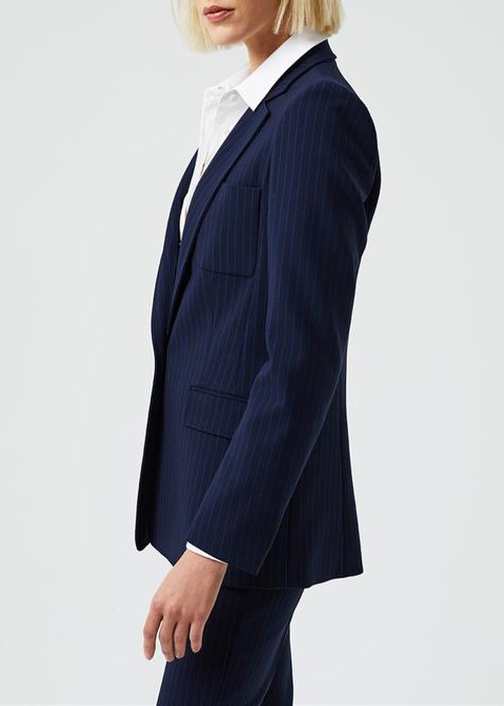 Fitted button-up jacket - Navy
