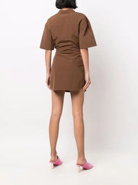 Robe courte Arles boutonnée - Brown