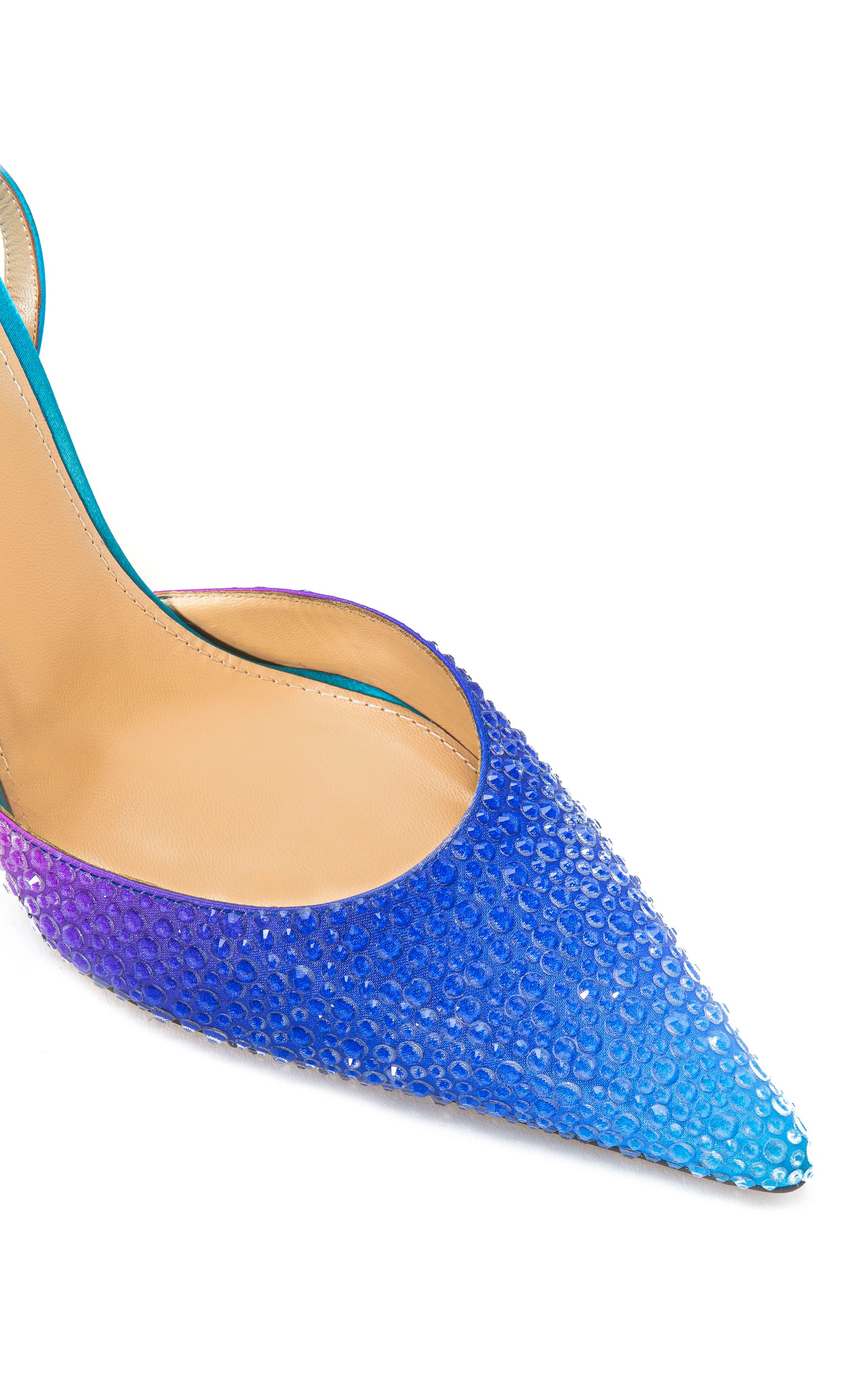 Galactic 100 strappy pumps in silk & strass - Galactic Blue