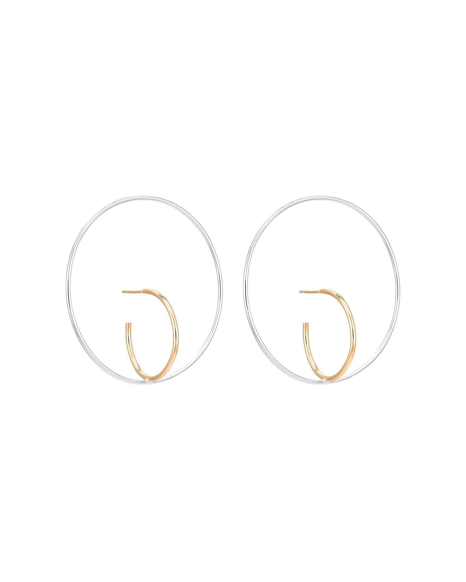 Boucles d'oreilles Saturn en vermeil & argent - Or & argent