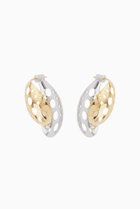 Mono boucle d'oreilles Petal exclusive en vermeil - Or & argent