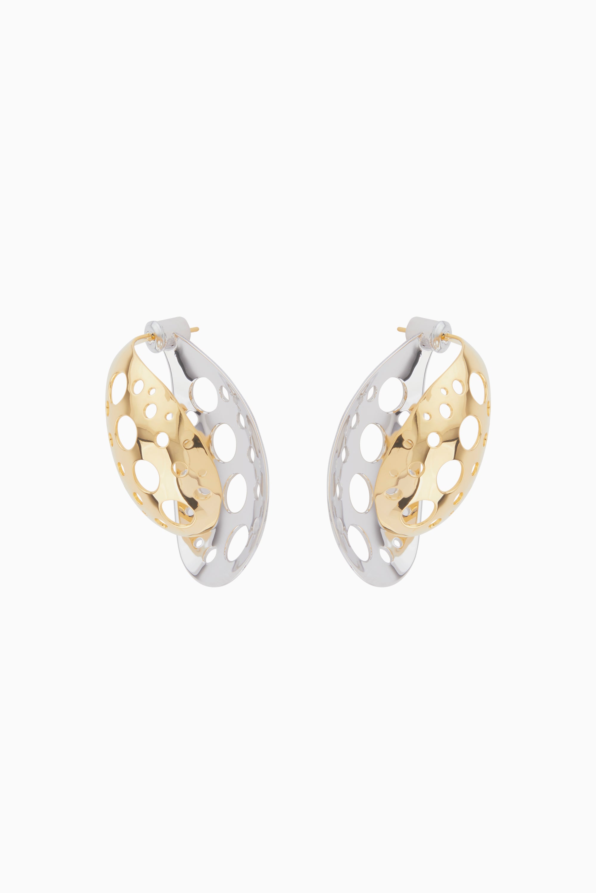 Mono boucle d'oreilles Petal exclusive en vermeil - Or & argent