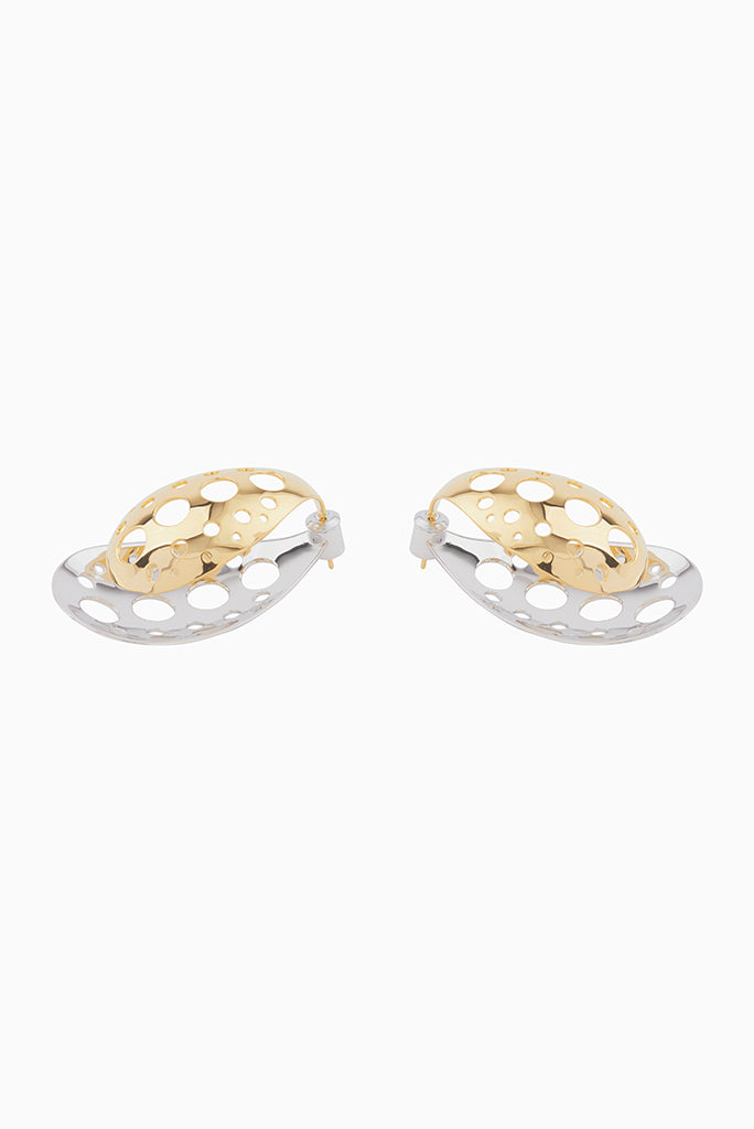 Mono boucle d'oreilles Petal exclusive en vermeil - Or & argent