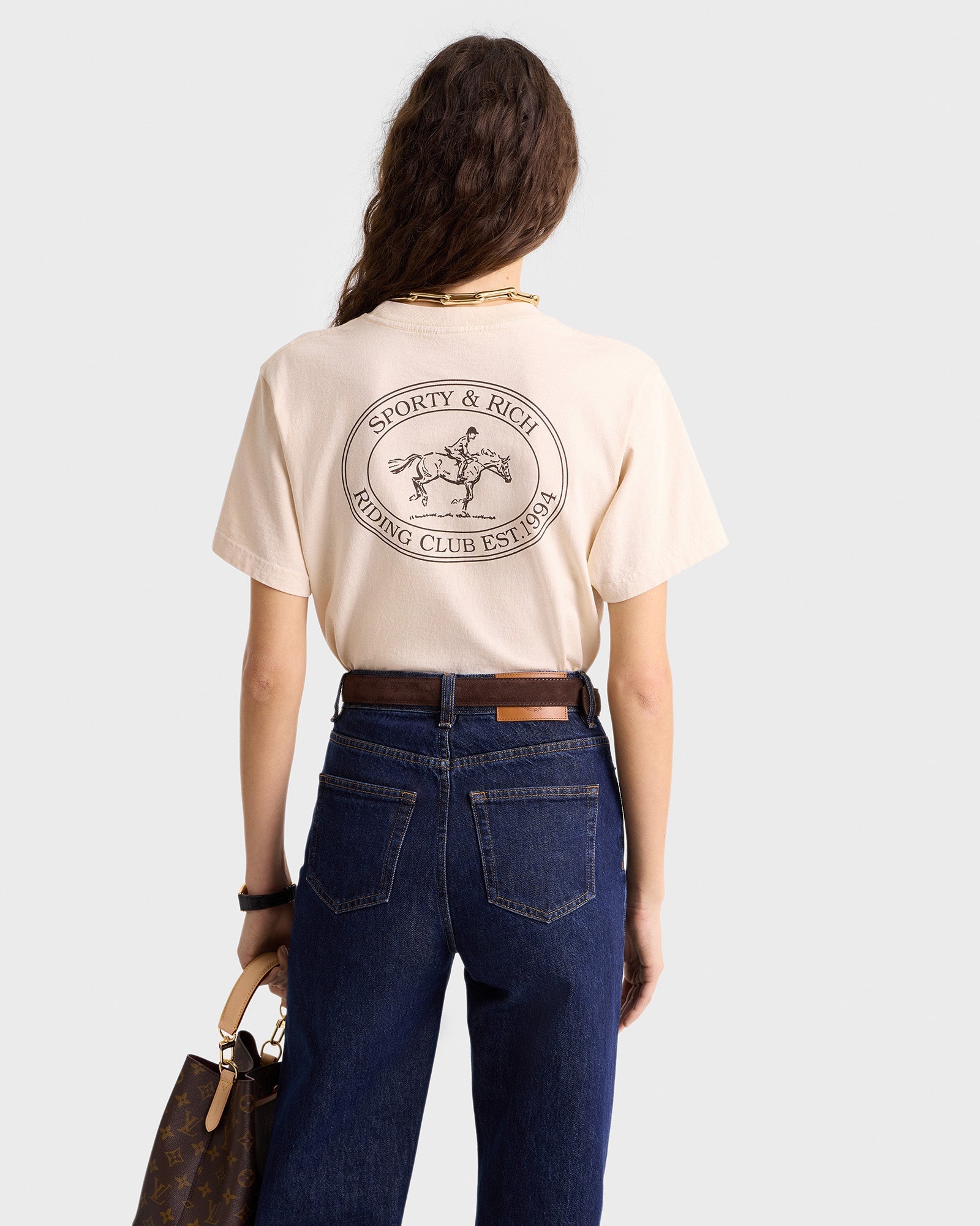 T-shirt Riding Club à impression - Cream