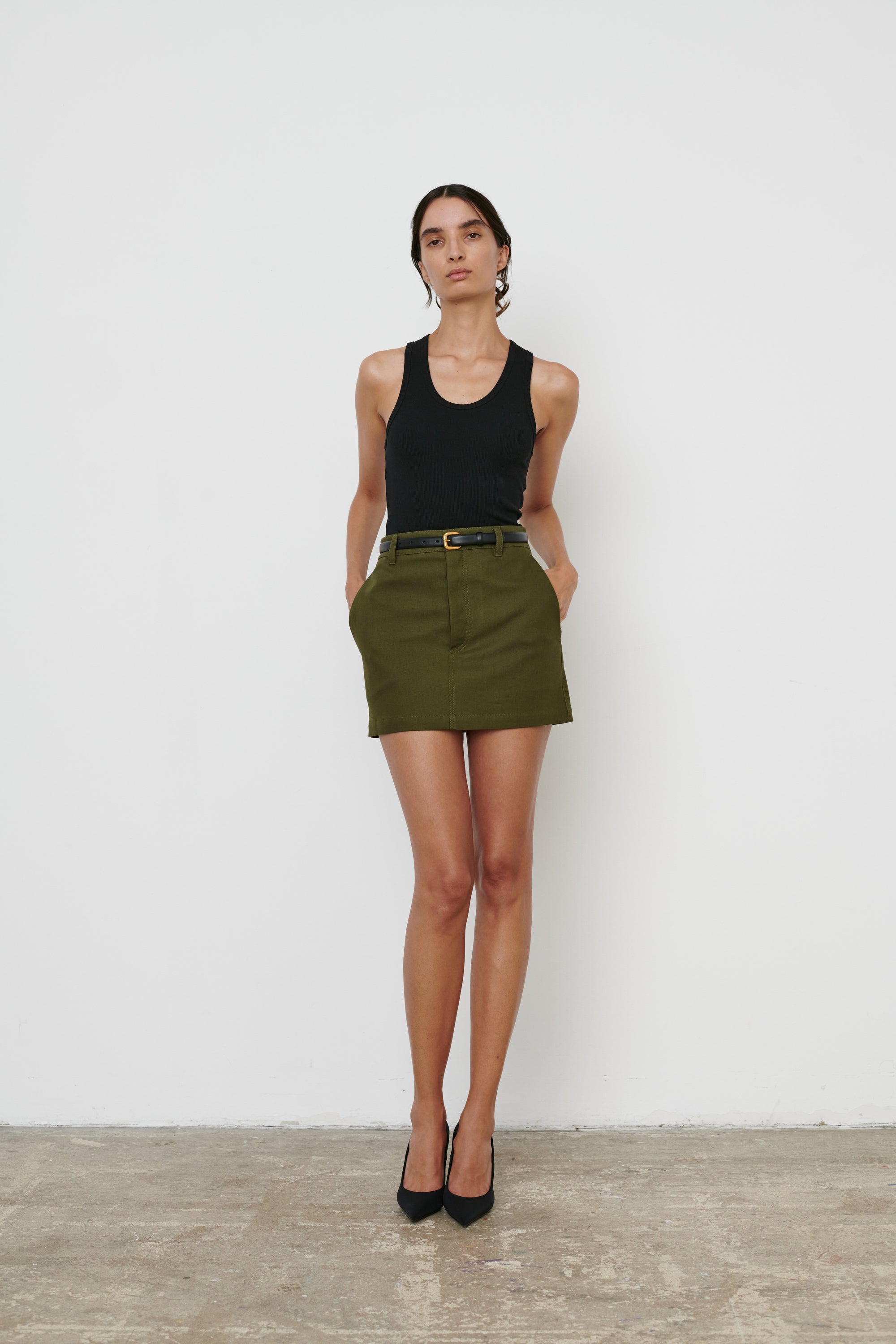 Drill Mini Skirt - Military