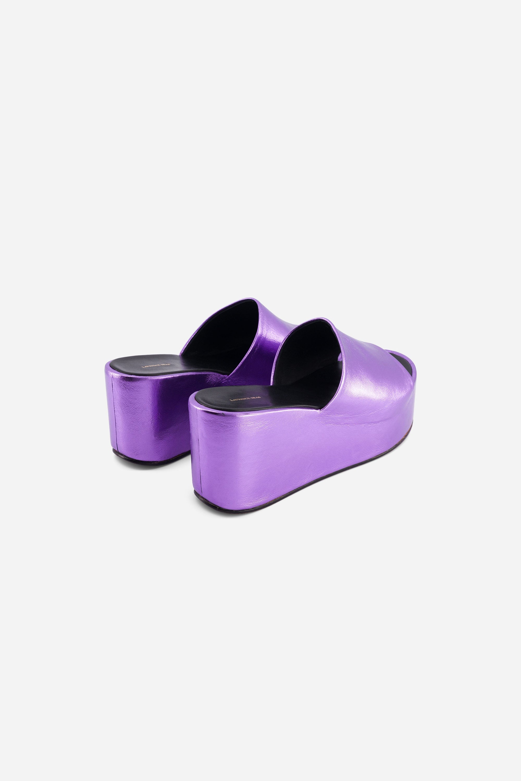 Sandales à plateforme Greece irisées en cuir - Purple
