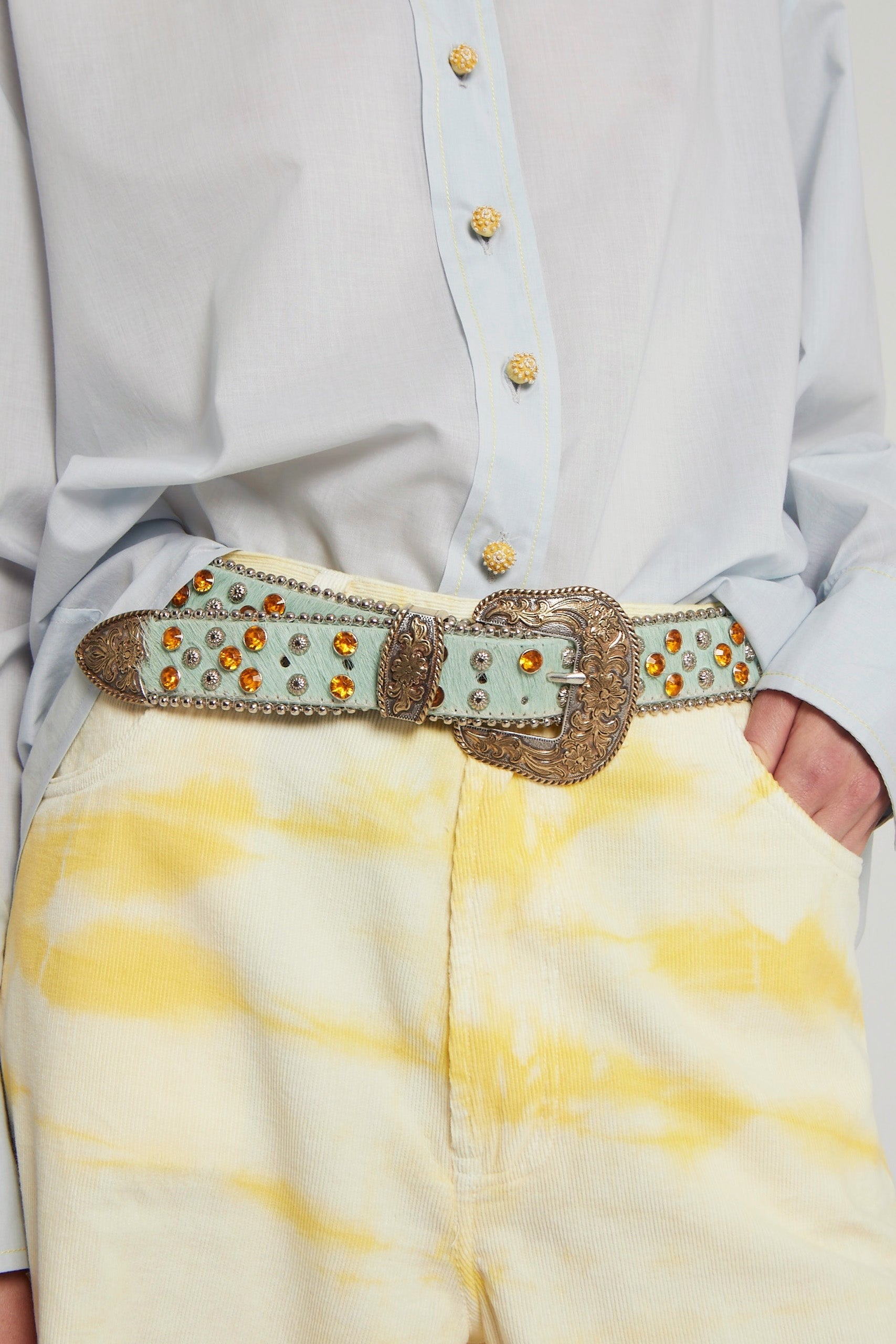 Ceinture Moona en cuir - Yellow