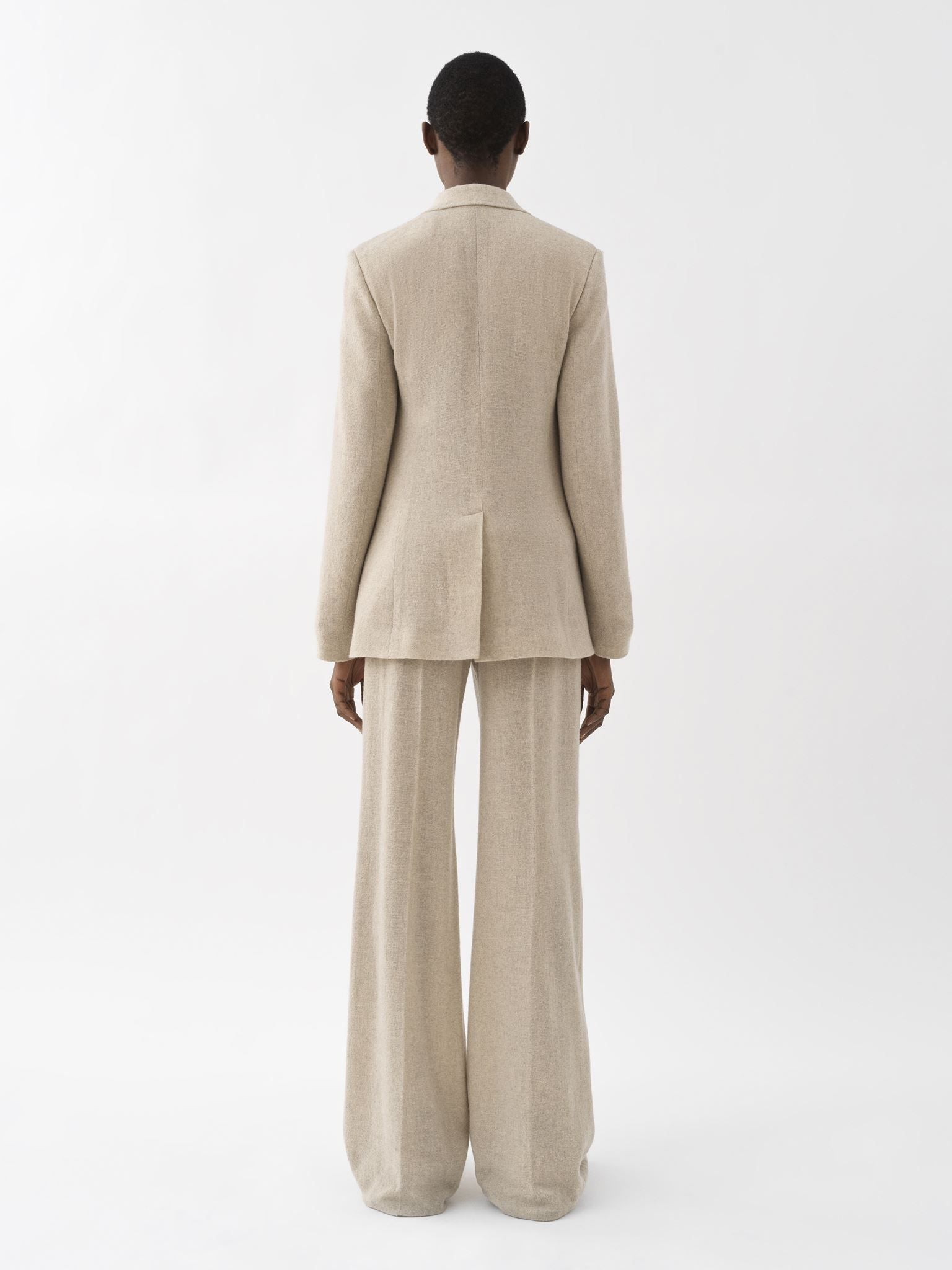 DÉJÀ VU 2pcs Veste blazer ouverte en laine - Sandy Khaki