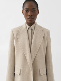 DÉJÀ VU 2pcs Veste blazer ouverte en laine - Sandy Khaki