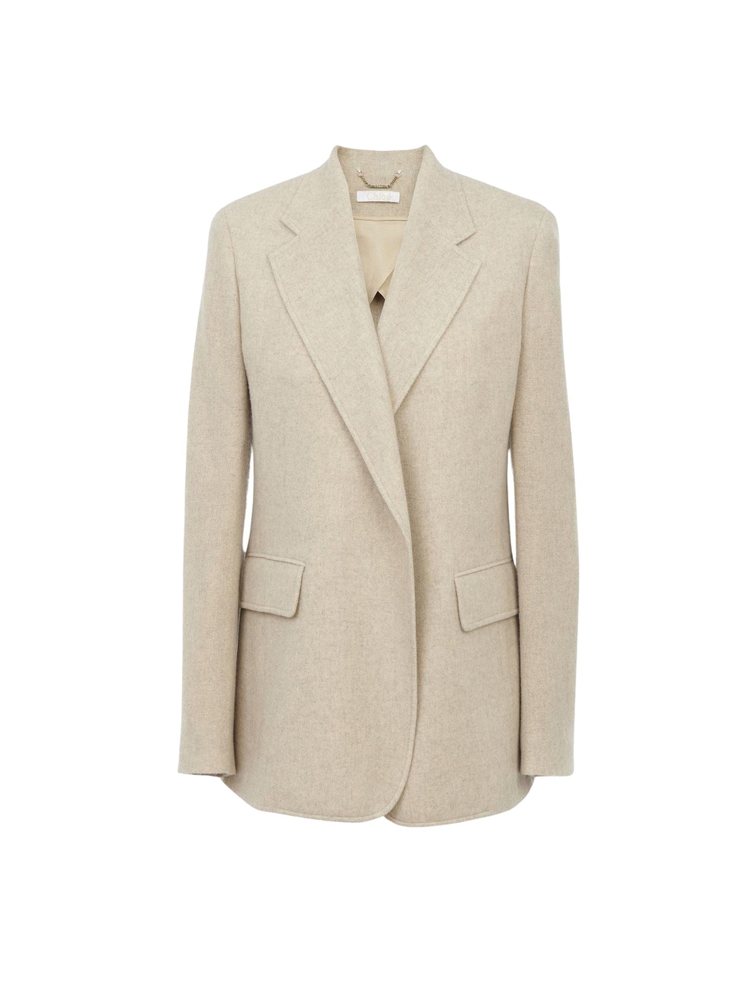DÉJÀ VU 2pcs Veste blazer ouverte en laine - Sandy Khaki