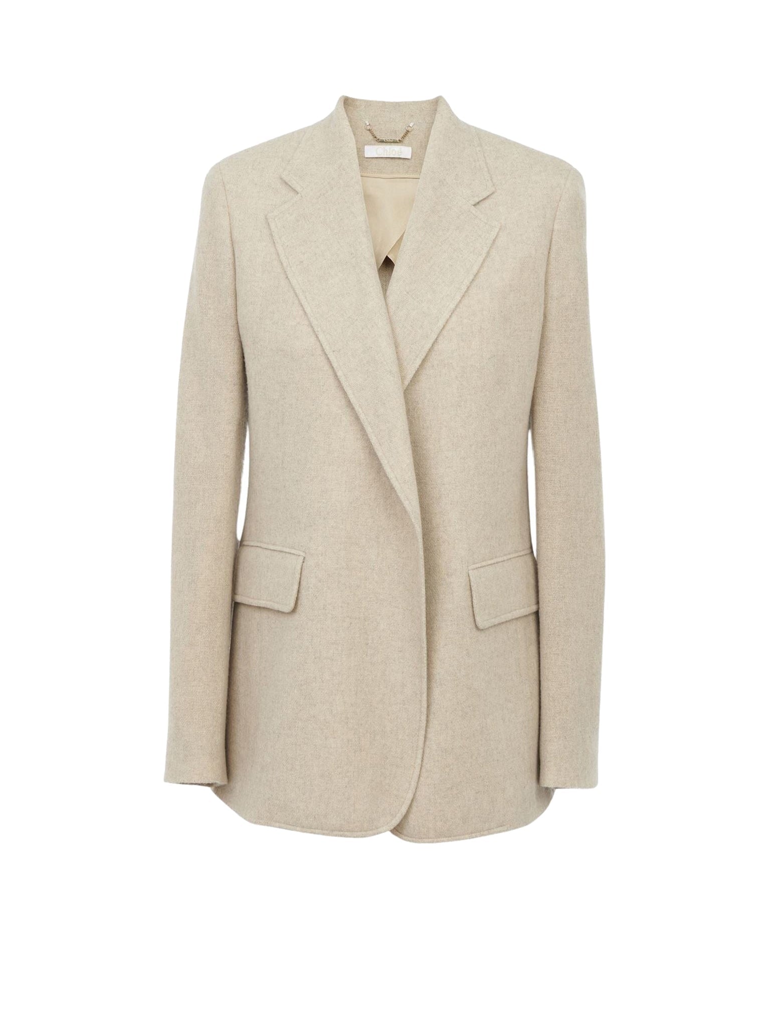 DÉJÀ VU 2pcs Veste blazer ouverte en laine - Sandy Khaki
