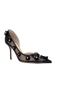 Flower 95 silk blend pumps - Black