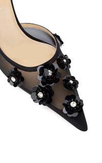 Flower 95 silk blend pumps - Black