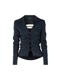 Chemise Soffio fendue en soie mélangée - Navy