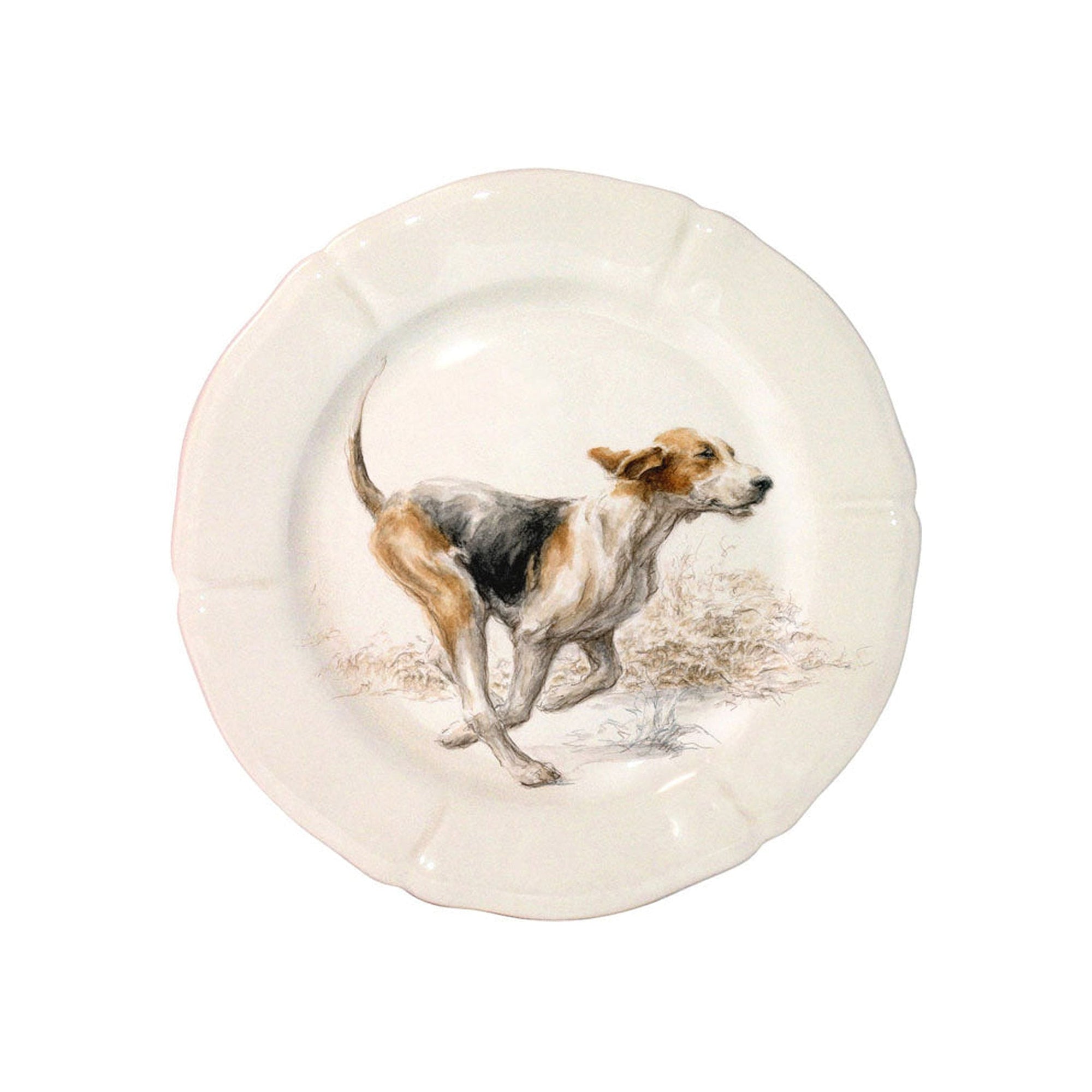 Set de 4 Assiettes à dessert Anglo Français Sologne - Marron