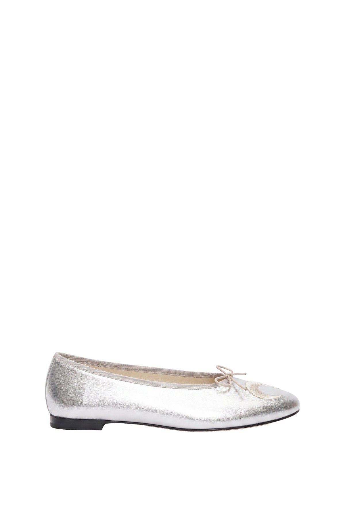 Ballerines Repetto x Marine Serre en cuir - Silver