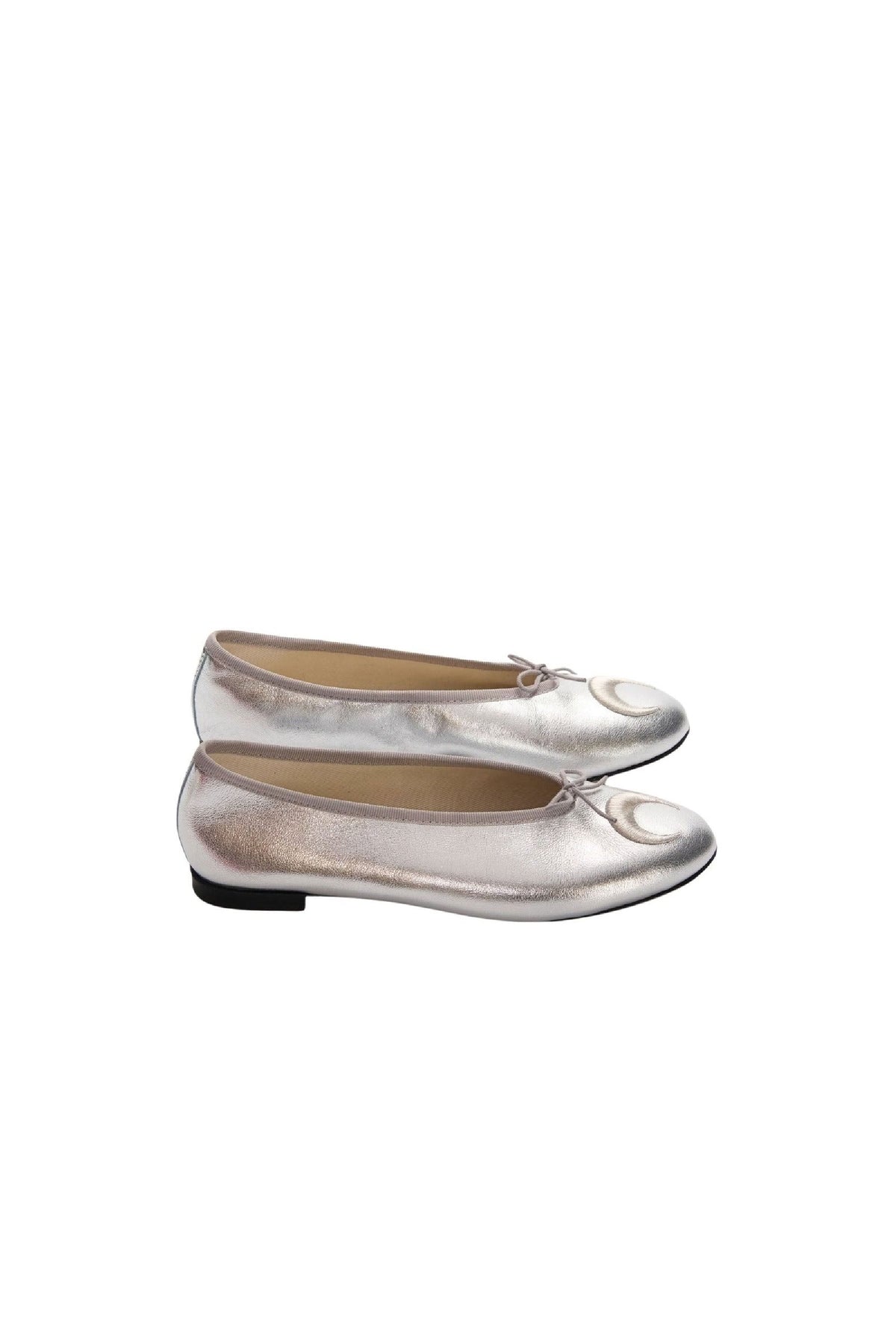 Ballerines Repetto x Marine Serre en cuir - Silver