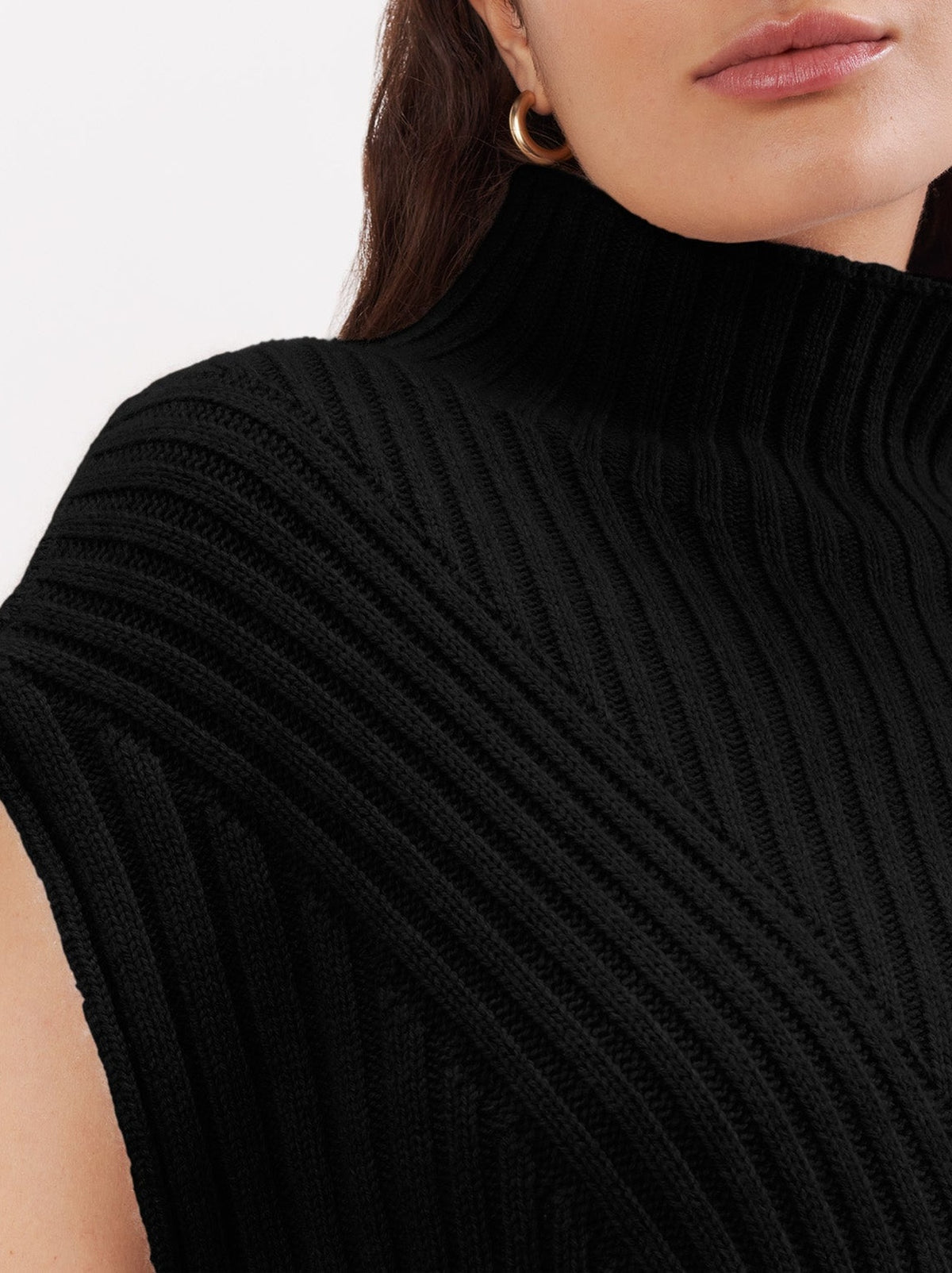Ribbed cardigan in a wool and cashmere blend - Black