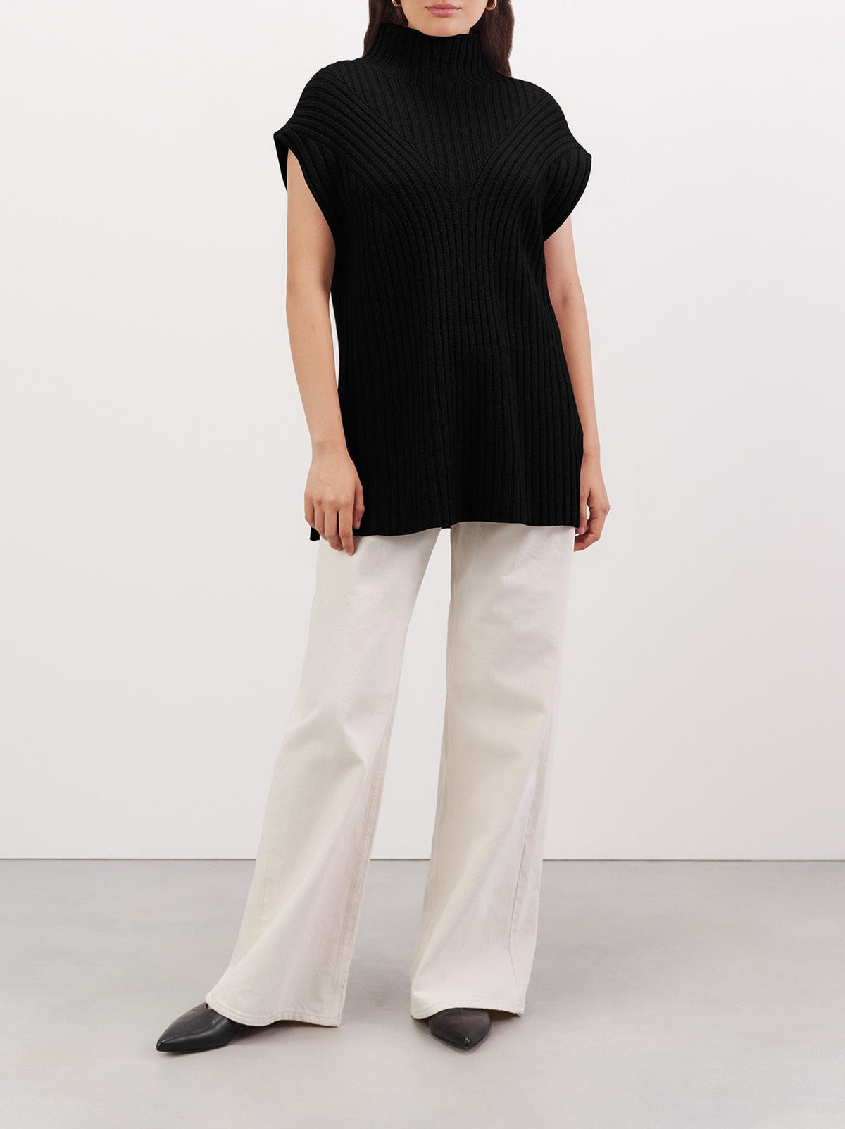 Ribbed cardigan in a wool and cashmere blend - Black